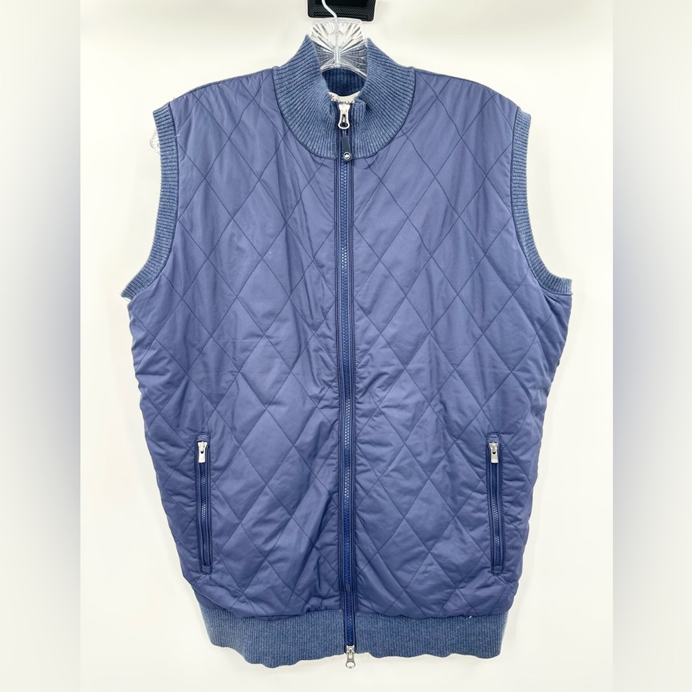 Peter Miller Crown Comfort Quilted Hybrid Sweater‎ Vest Blue Size Medium